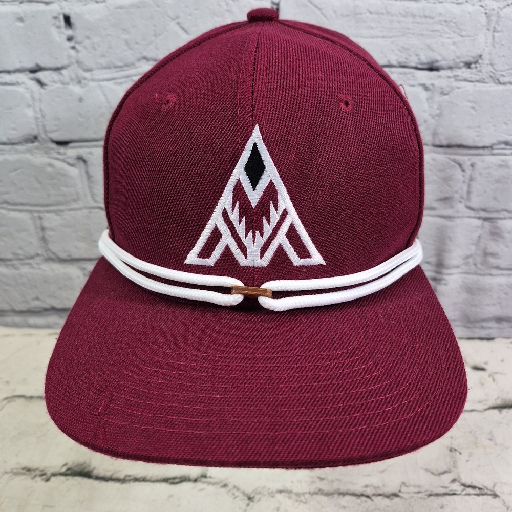 Findlay Rope Hat Mens Embroidered Logo Burgundy Snapback Adjustable Cap